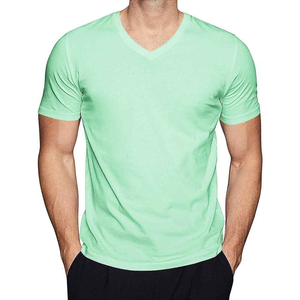 Camiseta Casual de Verano para Hombre, Cuello en V, Algodón, Tallas Grandes M-XL, Corte Ajustado, Estampada, Unisex, Diseño Liso, Camisetas para Hombre - Product Image 1