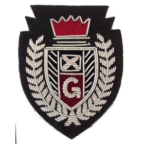 Insignia de escudo de bolsillo bordada de alambre de oro personalizada de alta calidad, Blazer magnético, filas de tela con decoración de logotipo - Product Image 3