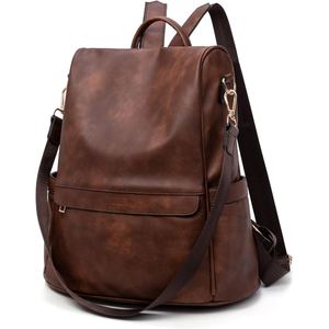 Sac à dos en cuir véritable pour femmes, sac à bandoulière de voyage à la mode pour dames, utilisation quotidienne, conception légère - Product Image 4