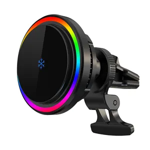 15W RGB Light Semi-Conductor Cooling Fan Car Wireless Charger Magnetic With Peltier Cooler Radiator For iPhone 12/13/14