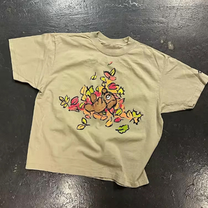 เสื้อยืดผ้าฝ้ายหนาสำหรับผู้ชายซักได้เสื้อยืดพลอยเทียมแขนยาวสองชั้นพิมพ์โลโก้ตามสั่ง - Product Image 4