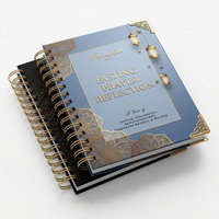 Échantillon Gratuit, Faible MOQ, Planificateur Mensuel Personnalisé, Journal du Ramadan, Carnet Format A5, Reliure Spirale, Protections Dorées, Couverture Rigide