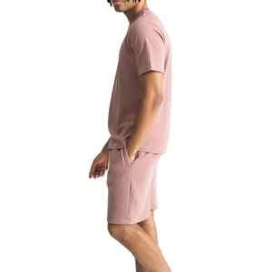 เซ็ตกางเกงขาสั้นผ้าคอตตอนโอเวอร์ไซส์ผ้าคอตตอนผ้า100% โอเวอร์ไซส์กางเกงลำลองของผู้ชาย - Product Image 4