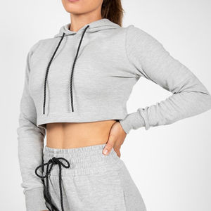 Ropa de calle teñida personalizada Crop Top Hoodies Mujeres B2B Pedidos a granel Alta calidad Mujeres Crop Top Hoodies Sudaderas Mujeres - Product Image 6