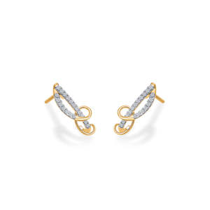 Boucles d'oreilles clous en or 14 carats plaqué rhodium avec diamant taille princesse et perle pour femme - Product Image 3