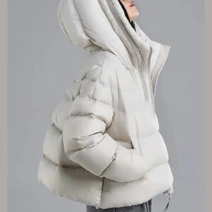Veste matelassée personnalisable de haute qualité pour femmes avec logo personnalisé, en tissu toile, prix de gros - Product Image 2