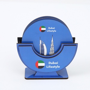 High Quality Dubai Lifestyle Coaster (Set of 4) with Customized stand (with box) MDF High Gloss Lamination <b>EVA</b> - Product Image 1