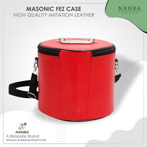 Étui de chapeau Fez de la franc-maçonnerie brodé à la machine, boîte de rangement de luxe pour chapeau Fez - Cuir imitation, cadeaux OES - Product Image 2