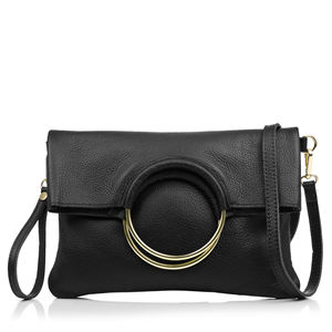 Sac à bandoulière Corinna pour femme. Dollaro en cuir véritable. 29x5x20cm. Fabriqué en Italie. - Product Image 3