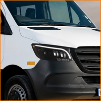 Pour Mercedes Sprinter 2018-2023 W907, design style GLS, boîtier noir, projecteur bi-lentille LED, paire de phares, mise à niveau Plug and Play