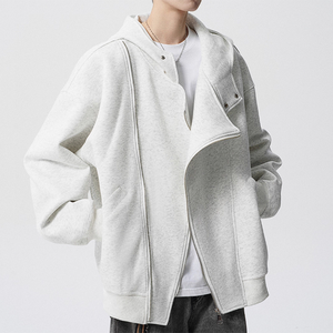 Automne hiver hommes lourd tricoté veste coupe ample Double fermeture éclair Cardigan pull à capuche Joker Style manteau décontracté vêtements d'extérieur chauds - Product Image 5