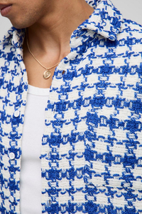 Men's Retro Summer Flannel <b>Shirts</b> Buttoned Plaid with Distressed Ripped for Look Streetwear Short Sleeve Boxy Fit 220 Grams - Product Image 5