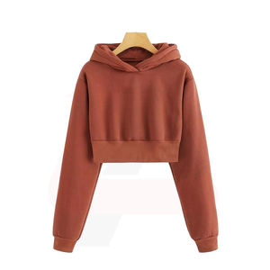 Mode féminine décontracté pull court sweat à capuche Sexy à manches longues hauts courts respirant sweats à capuche courts hiver doublé - Product Image 2