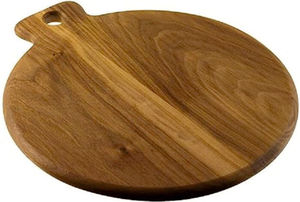 Tabla de cortar de madera redonda rústica para uso en la cocina Aspecto natural Apto para lavavajillas y fácil de limpiar - Product Image 2