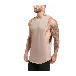 Camisetas sin mangas sueltas musculosas para hombre personalizadas al por mayor, ropa de gimnasio y fitness de secado rápido para culturismo - Product Image 1