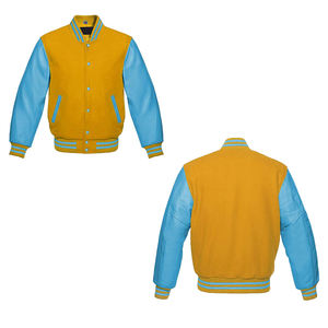 OEM Custom Logo Men's College <b>Blue</b> <b>Canvas</b> Varsity Baseball Jacket Winter Casual Letterman Style Wholesale Blank 2026 - Product Image 3