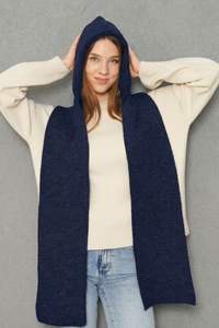 Women's Soft Textured <b>Knitted</b> Hooded <b>Scarf</b> Keeps Warm Stylish and Comfortable Stylish Look Autumn Winter ODM OEM Service - Product Image 4