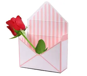 वें सीडी-308 कस्टम ओम आधुनिक सुंदर फूल बॉक्स डिजाइन मेलिंग आकार के उपहार बॉक्स गुलाबी पट्टी में मेलिंग आकार के उपहार बॉक्स