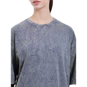 เสื้อยืดผู้หญิงทรงโอเวอร์ไซส์ สไตล์วินเทจ ล้างสีแบบแอซิดวอช ผ้าฝ้ายลำลอง สตรีทแวร์ รับผลิตตามแบบ OEM แบรนด์ส่วนตัว โรงงานผู้ผลิต - Product Image 4