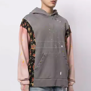 Sudadera con capucha desgastada para hombre de la mejor calidad con precio razonable, producto superior, sudaderas con capucha desgastadas mezcladas de algodón, fabricación de Pakistán - Product Image 3