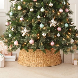 Jacinto de agua Árbol de Navidad Falda Cestas Vacaciones Noel Festival Collar de base tejido a mano para árboles de pino Noel - Product Image 3