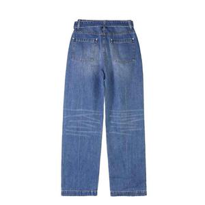 2025 nouveauté coton Denim Baggy droite unisexe jean taille haute en vrac en gros Logo et Design personnalisés - Product Image 2