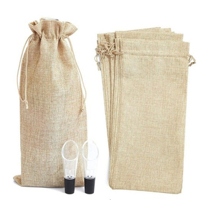 Bolsa de embalaje de yute y vino tinto, con cordón, calidad de exportación, venta al por mayor, precio barato - Product Image 1