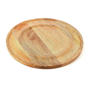 Indian Exporters' Custom Shaped Solid Wooden <b>Round</b> Dinner Charger Plates for <b>Table</b> Decor-Includes Metal <b>Cover</b> Condiments Bowls - Product Image 1
