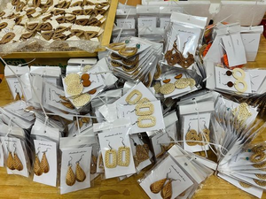 PENDIENTES DE RATÁN DE CALIDAD TEJIDOS TRADICIONALES HECHOS A MANO MATERIAL PENDIENTES ECOLÓGICOS PARA MUJERES Y NIÑAS - Product Image 2