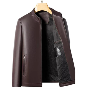 เสื้อแจ็คเก็ตหนังผู้ชายคอตั้ง แฟชั่น ทันสมัย บางเบา เหมาะสำหรับฤดูใบไม้ผลิและฤดูใบไม้ร่วง - Product Image 6