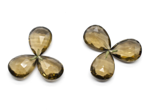 Collar de cuarzo ahumado cultivado en laboratorio de alto grado AAA rosa azul facetado 24X18X8 MM pera Briolette corte joyería fabricación amatista suelta - Product Image 3