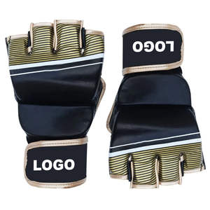 Meilleure qualité gants de boxe demi-doigts adultes boxe combat MMA gants peau de vache cuir formation MMA gants protecteur - Product Image 6