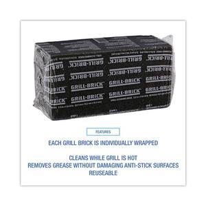Boardwalk GB12PC Noir 8 pouces X 4 In. Brique de cuisson en plastique pour barbecue extérieur avec accessoire antiadhésif 12/carton - Product Image 5