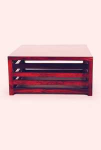 Modern Slatted Design Solid Wood <b>Square</b> Coffee <b>Table</b> for Living Room Centrepiece or Home Furniture - Product Image 2