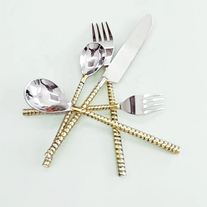 Juego de cubiertos de acero inoxidable de primera calidad, mango de Color cobre, utensilios elegantes para comer, vajilla, cubiertos para fiesta - Product Image 2