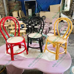 Silla de ratán duradera y moderna y elegante para niños, asientos cómodos en el hogar, cocina, dormitorio, sala de estar al aire libre, áreas de juego - Product Image 3