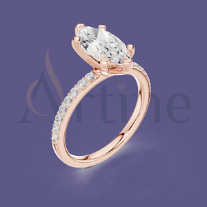 Bague de mariage Moissanite ovale 10K pour elle - Product Image 1