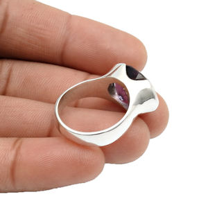 Solide 925 Sterling Silver Naturel Violet Améthyste Gemme Forme Ovale Bague Chic Bijoux Faits À La Main Direct Usine Prix Exportateur - Product Image 6
