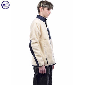 Hot Selling High Quality Customized Logo Printing <b>Men</b> New Design <b>Sherpa</b> <b>Fleece</b> Material Jacket - Product Image 2