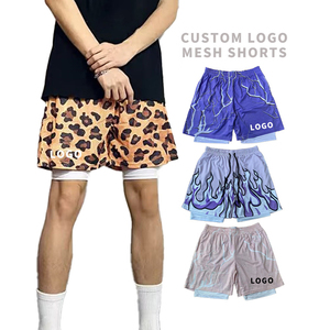 Mens 5 Inch Double <b>Layer</b> Worsted Fabric Basketball Shorts Eco-Friendly Quick Dry Breathable Solid Digital Printing Custom - Product Image 2