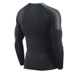 Rash Guard respirant pour hommes Pakistan fabriqué de la meilleure qualité en noir et gris couleurs Fitness Wear Rash Guard BY AMAZING INDUSTRIES - Product Image 3