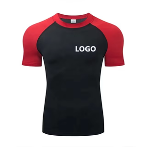 Bonne qualité Spandex / Polyester matériel hommes Rash Guard séchage rapide à manches longues couleur unie Rash Guards - Product Image 4