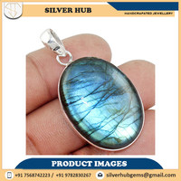 Pendentif tendance pour femme en argent sterling 925 avec labradorite sertie clos, fait main, personnalisable, modèle SH2480, 5,5g