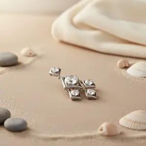 Collar con Colgante de Diamante de Plata, Joyería de Regalo para Mujer - Product Image 3