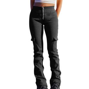 Wholesale 100% Cotton <b>Women's</b> <b>Jogger</b> Pants Flare Baggy <b>Straight</b> <b>Leg</b> Sweatpants High or Mid Waist Breathable and Soft Sale - Product Image 2