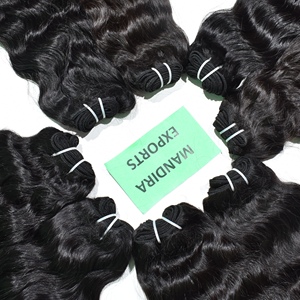 100% brut non traité vierge crépus cuticule aligné vague lâche faisceaux ondulés Extensions de cheveux humains du Temple indien - Product Image 3