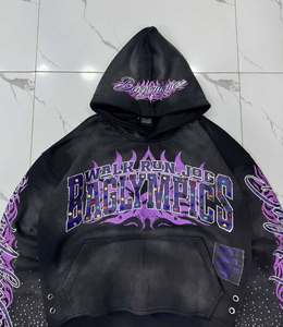 OEM Customizable 100% High Quality <b>Men's</b> Classic Pullover <b>Hoodie</b> 280-300 Gsm Fleece (Cotton-Polyester Blend) Digital <b>Lined</b> - Product Image 4