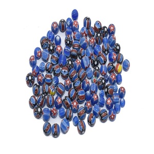 คอลเลกชันที่ไม่ซ้ำกันของลูกปัดแก้วคริสตัลทรงกลมเชฟรอนสีฟ้าเครื่องประดับลูกปัด millefiori ลูกปัดหลวมขาย - Product Image 4