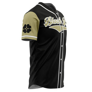 Camiseta de Béisbol Negra Personalizada, Transpirable, Talla Grande, Absorbe la Humedad, con Botones Negros y Dorados, Uniforme de Equipo Bordado para Hombre - Product Image 3