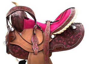 Meilleure vente selle anglaise Western Horse Trail Barrel Racing Tack Set tailles assorties en cuir de qualité supérieure en vente. - Product Image 2